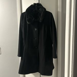 Black wool winter coat